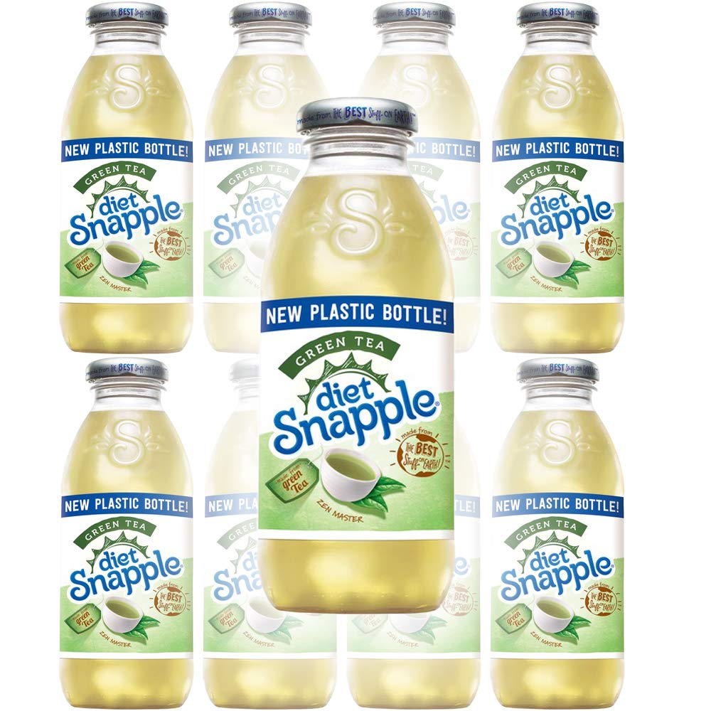 Diet Snapple Diet Green Tea, 16oz Bottle (Pack of 8, Total of 128 Fl Oz)