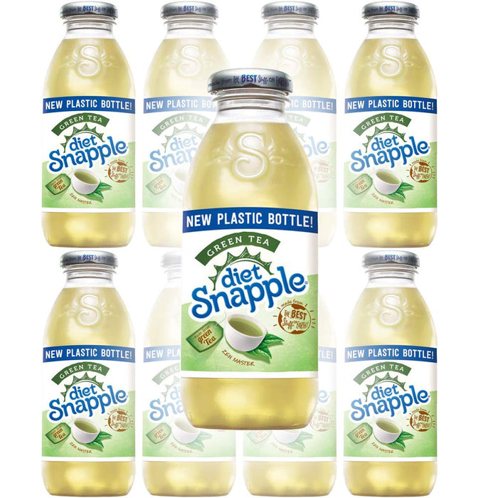 Diet Snapple Diet Green Tea, 16oz Bottle (Pack of 8, Total of 128 Fl Oz)