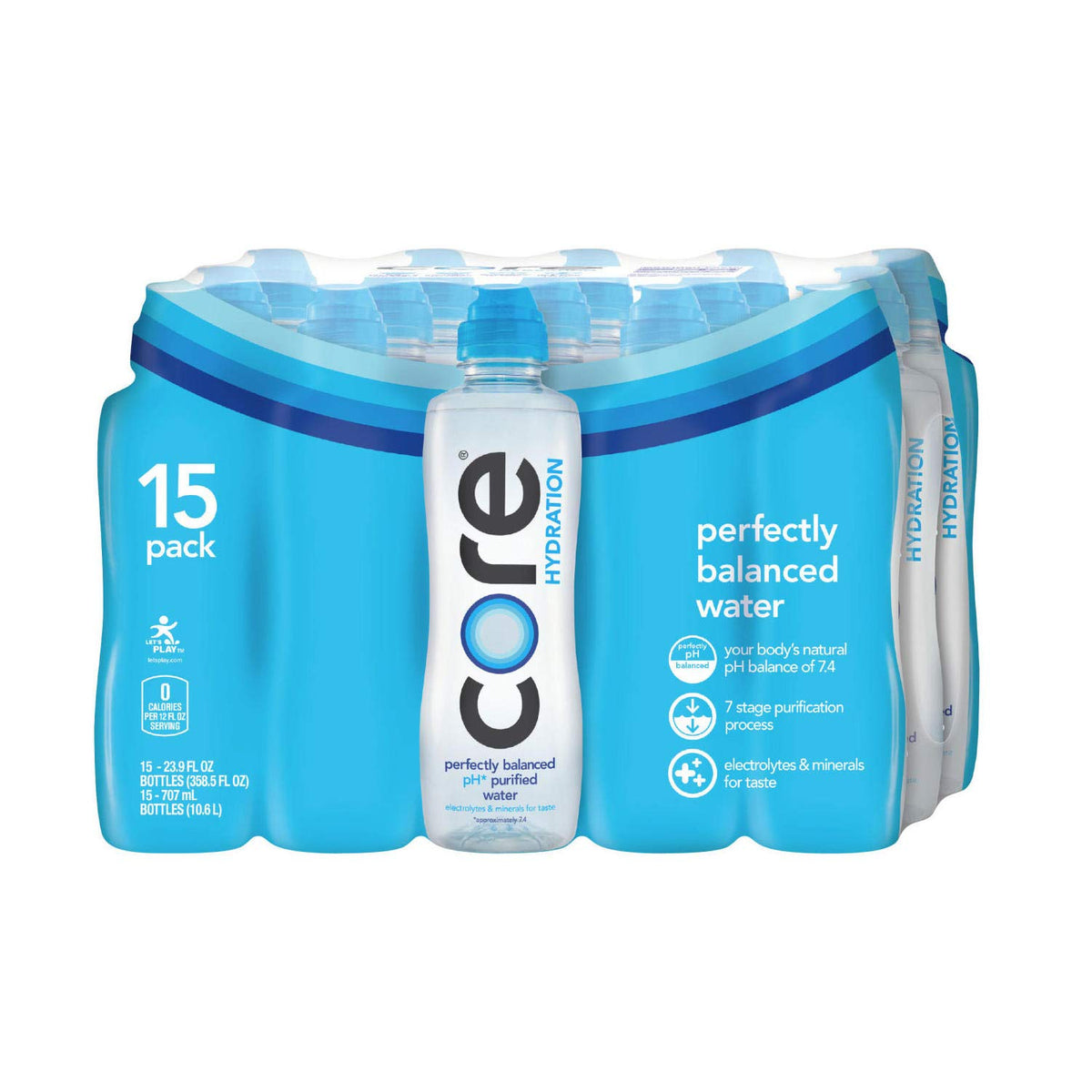 Core Hydration Water, Perfectly Balanced, 6 Pack - 6 pack, 16.9 fl oz bottles