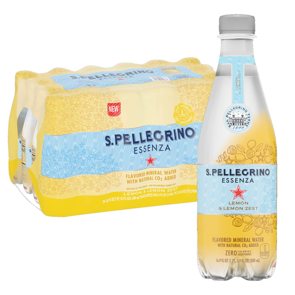 Buy S.Pellegrino Essenza Lemon Lemon Zest Flavored Mineral Water with  Natural CO2 Added Lemon & Lemon Zest — Shop Smart Deals Online